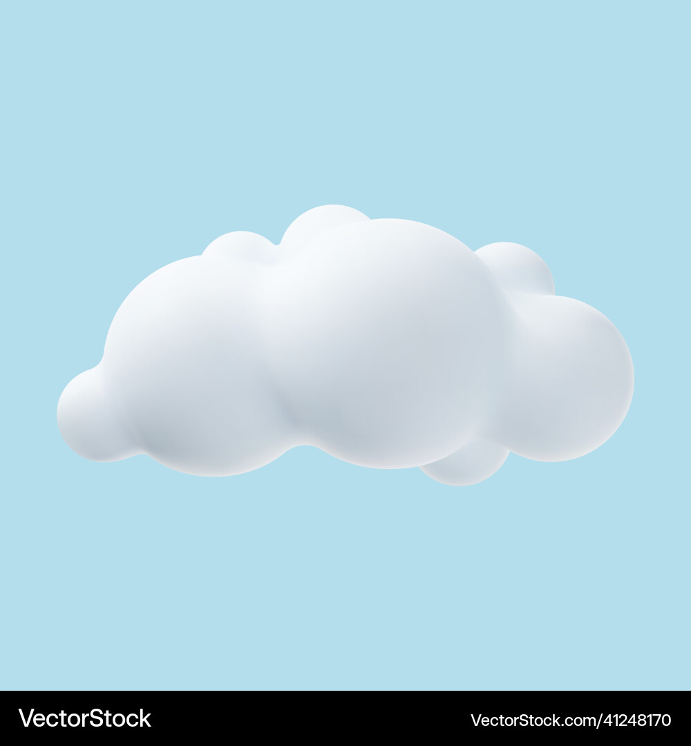 3d realistic simple clouds 3d realistic simple clouds vector image