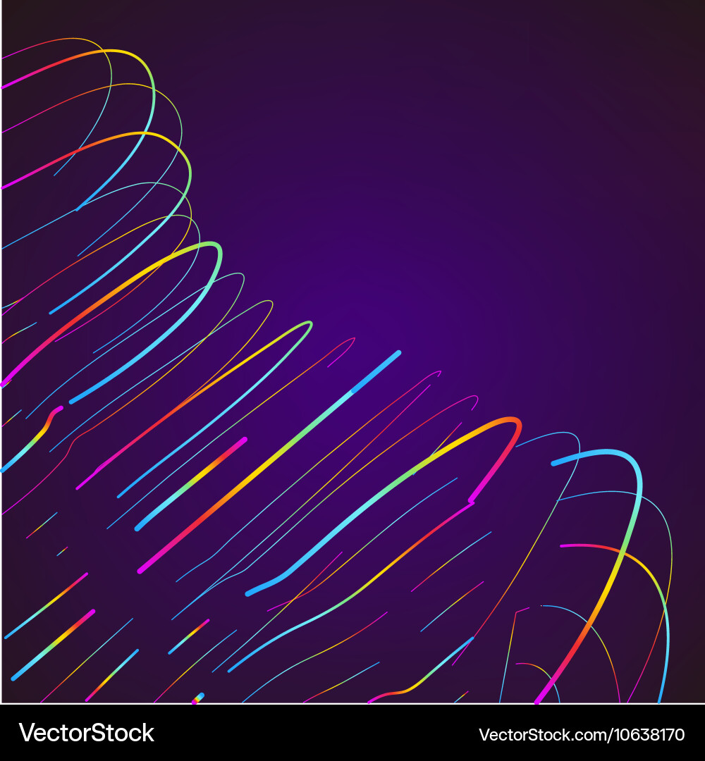 Abstract moving colorful lines on dark background Vector Image