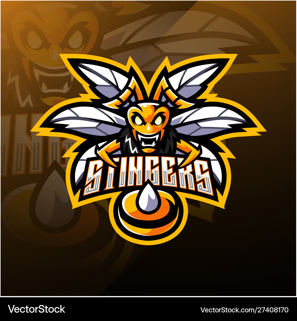 Angry Bee Mascot Logo Vector Image