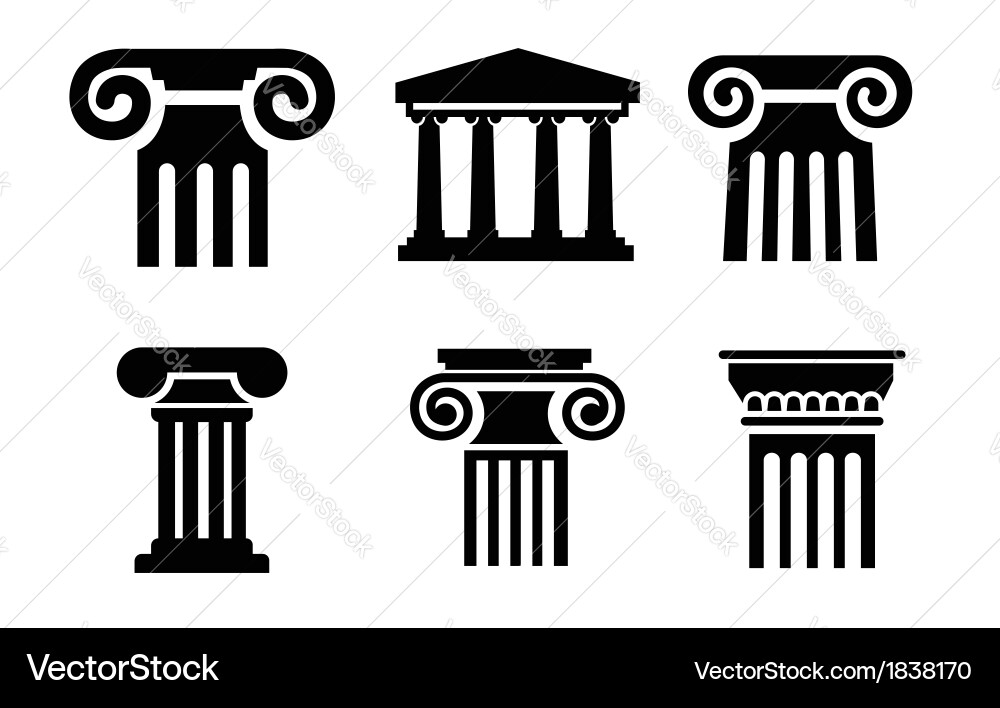 Column icons Royalty Free Vector Image - VectorStock