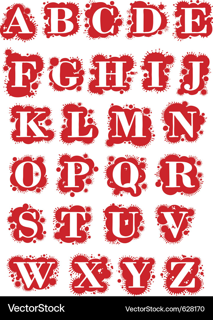 Latin Symbol Font Drops Vector Image