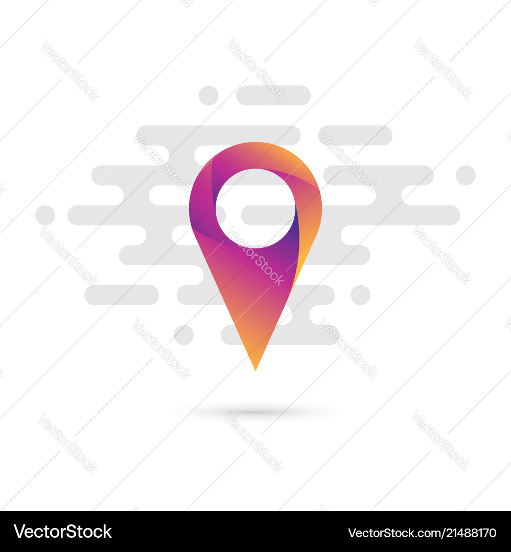 Map pointer flat icon with a colorful gradient Map pointer flat icon with a colorful gradient vector image