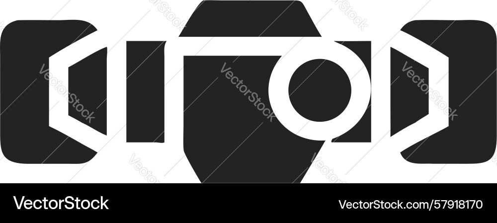 Minimalist angular camera lens icon design Vector Image