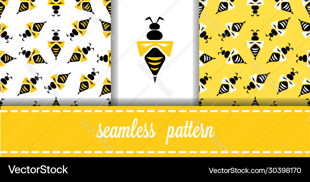 Seamless pattern with wasps Seamless pattern with wasps vector image