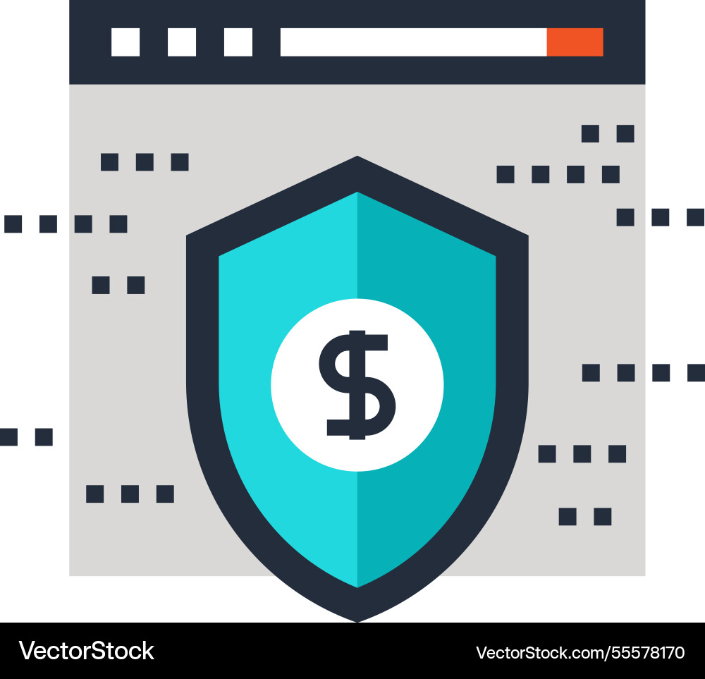 Secure transactions flat web icon concept vector image