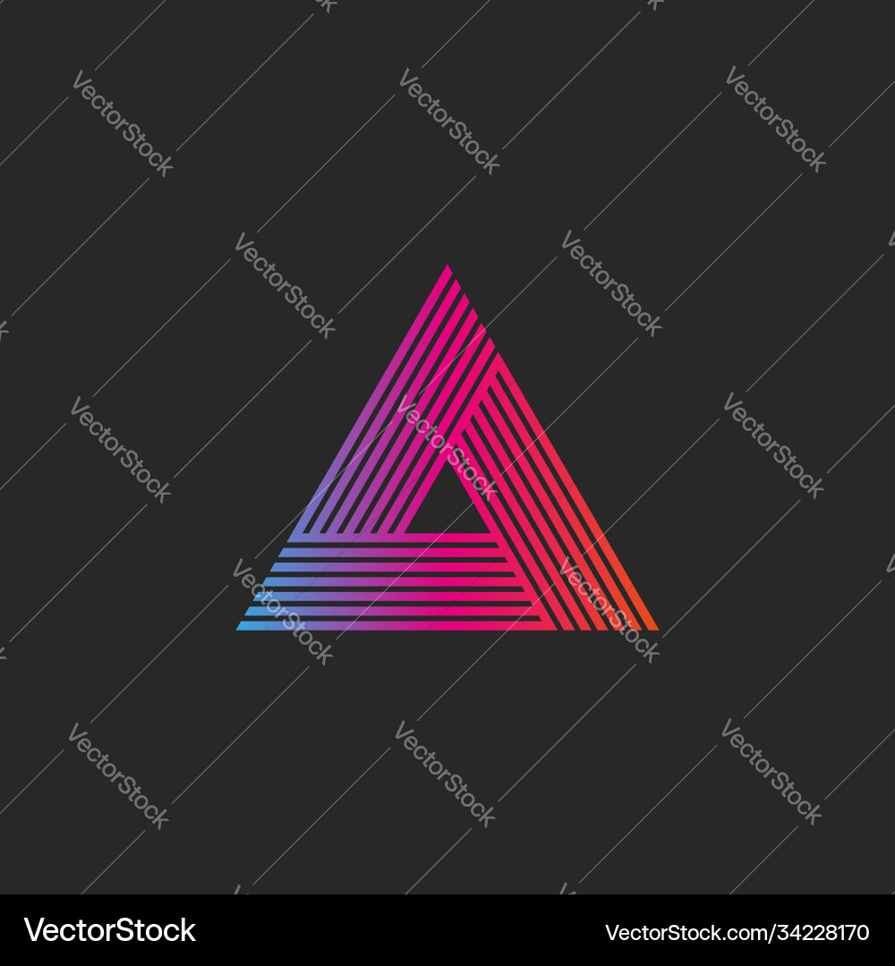 Triangle logo gradient abstract linear infinite vector image