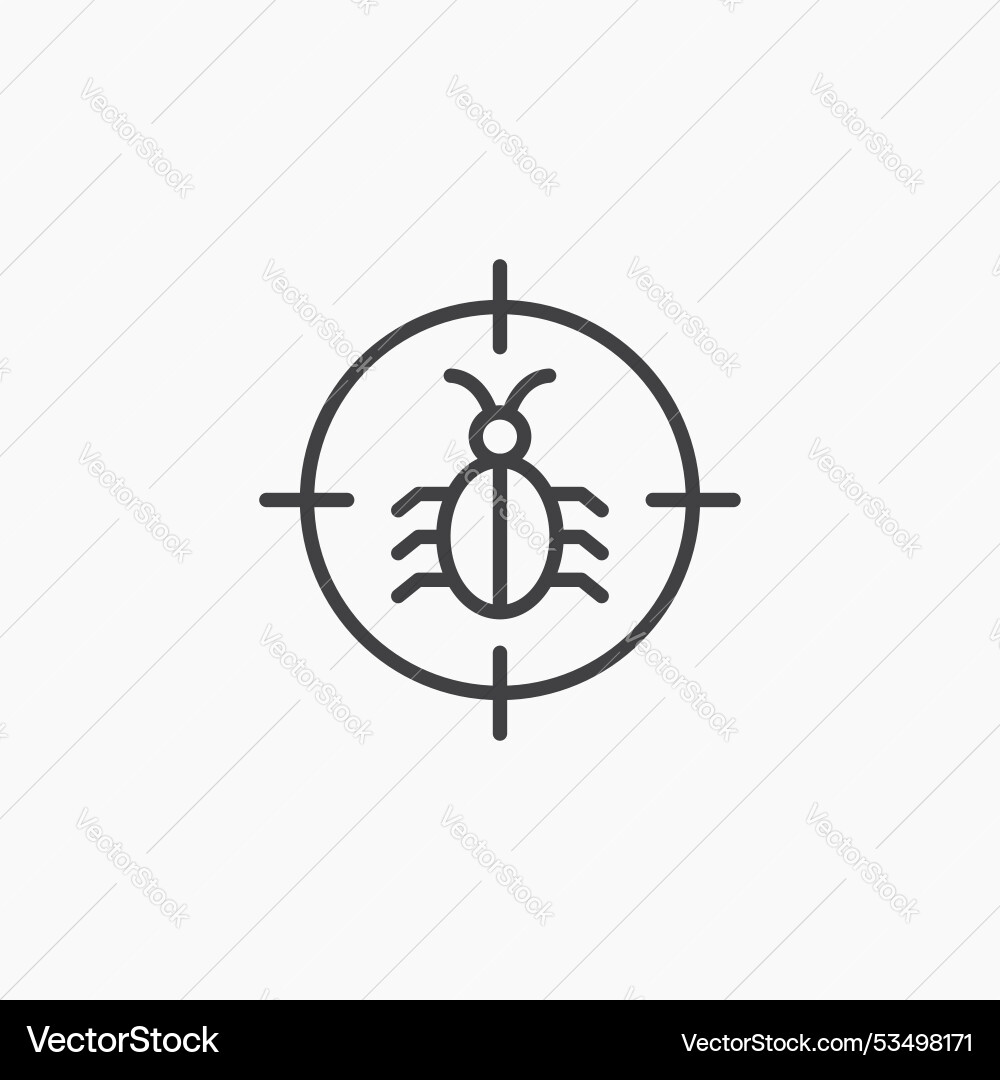 Debugline in thin line black color flat simple vector image
