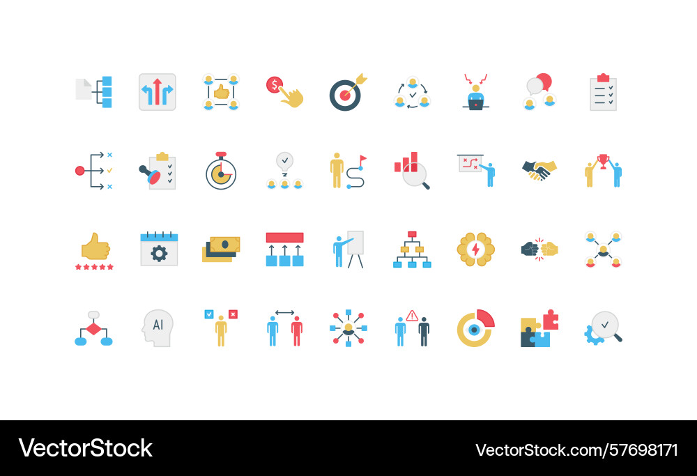 Decision making algorithms and selection options Decision making algorithms and selection options vector image