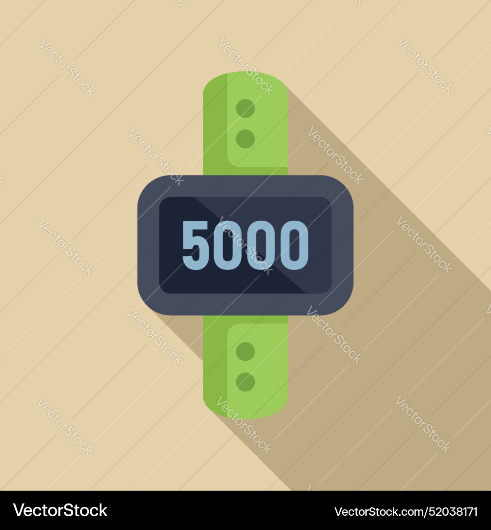 Fitness tracker displaying 5000 steps on green Vector Image