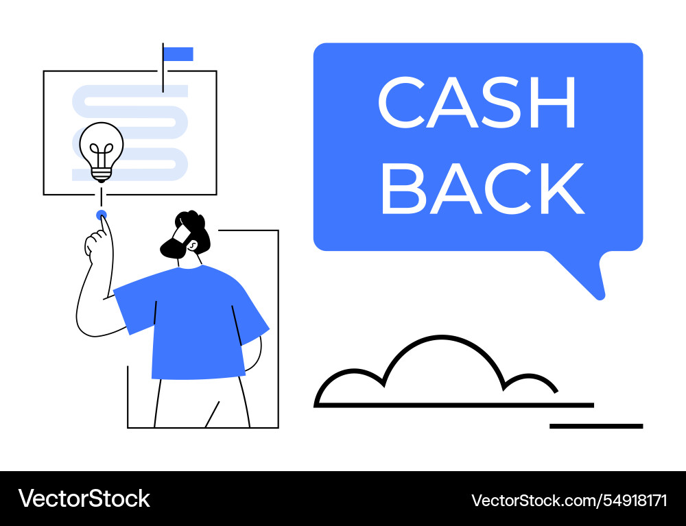 Light bulb idea and cashback concept Light bulb idea and cashback concept vector image