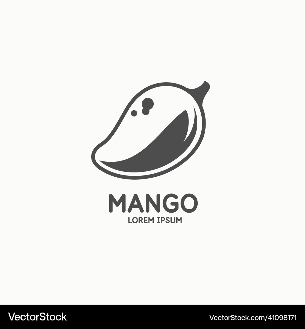 Mango in linear flat style isolated Mango in linear flat style isolated vector image