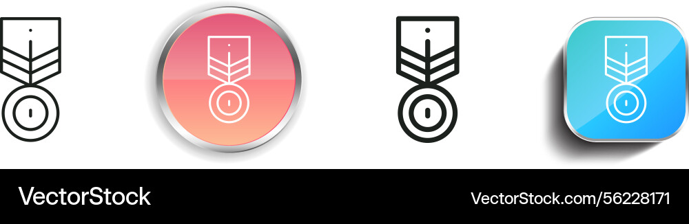 Medal icon thin linear regular and button style Medal icon thin linear regular and button style vector image