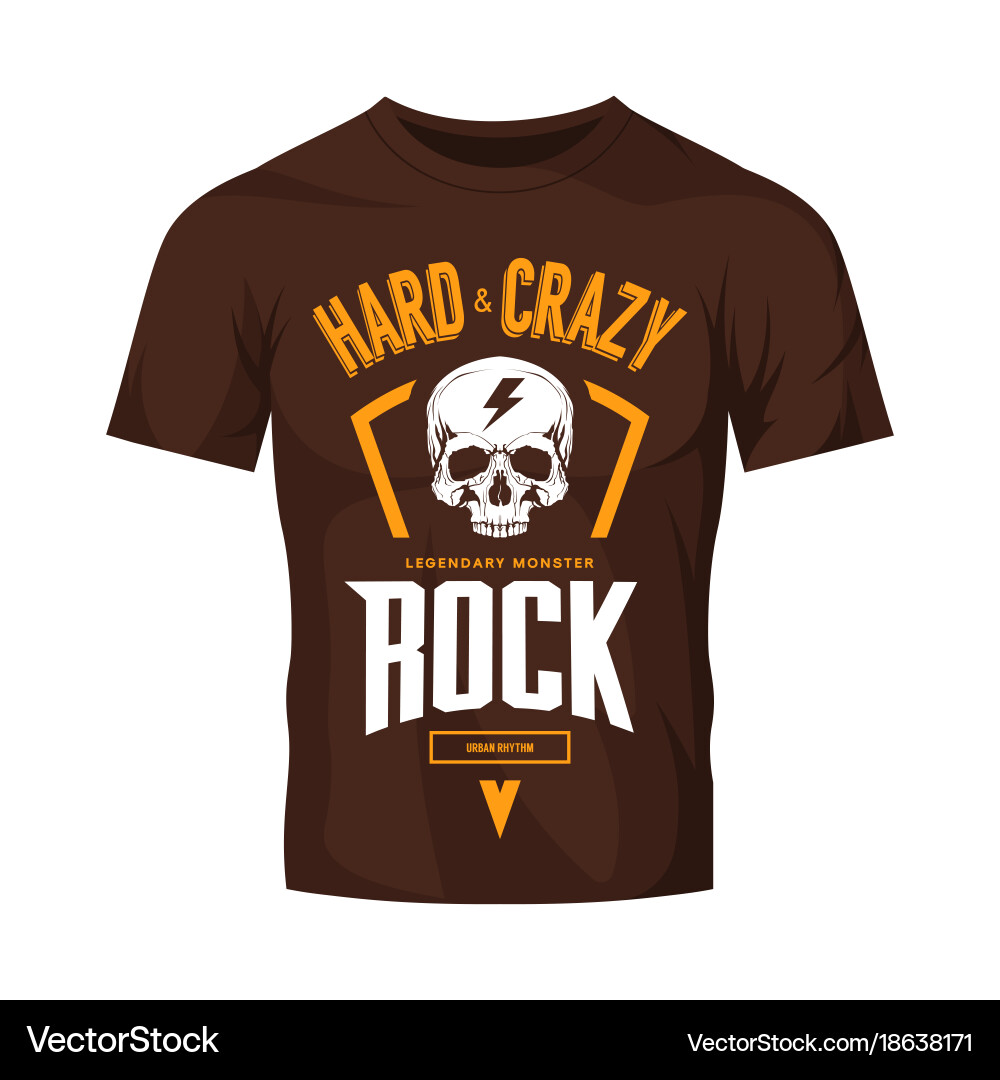 Retro Rock Skull T-Shirt Logo Vector Image