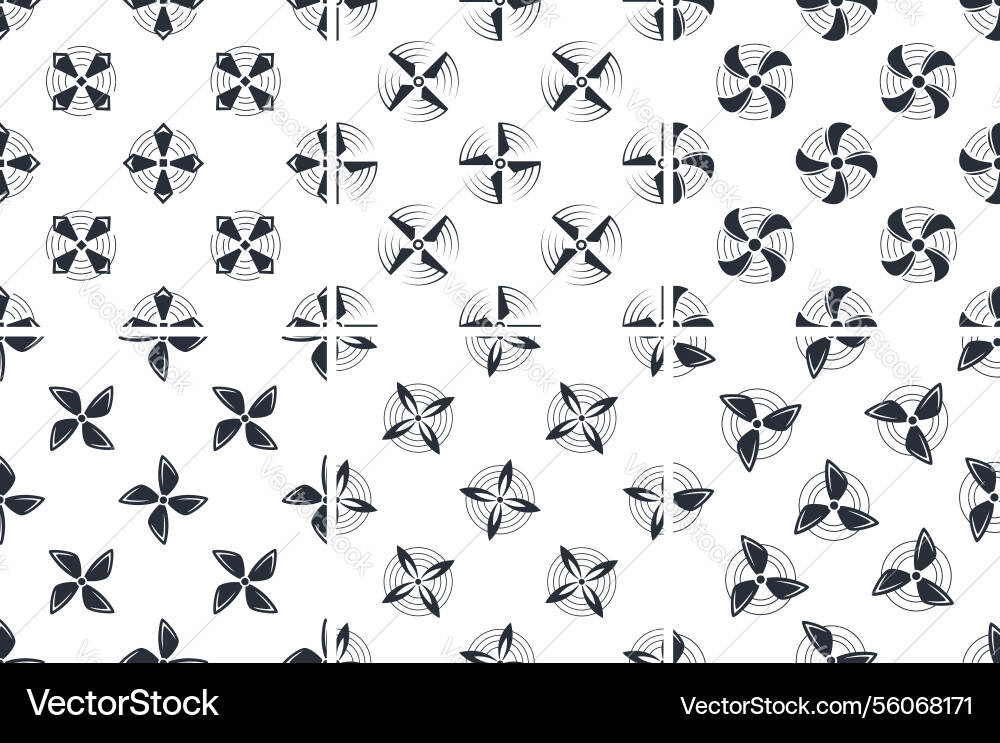 Seamless pattern with rotating propellers and wind vector image