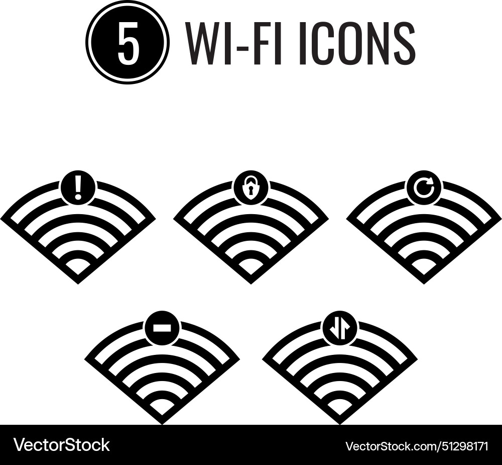 Set of wifi status icons Vector Image