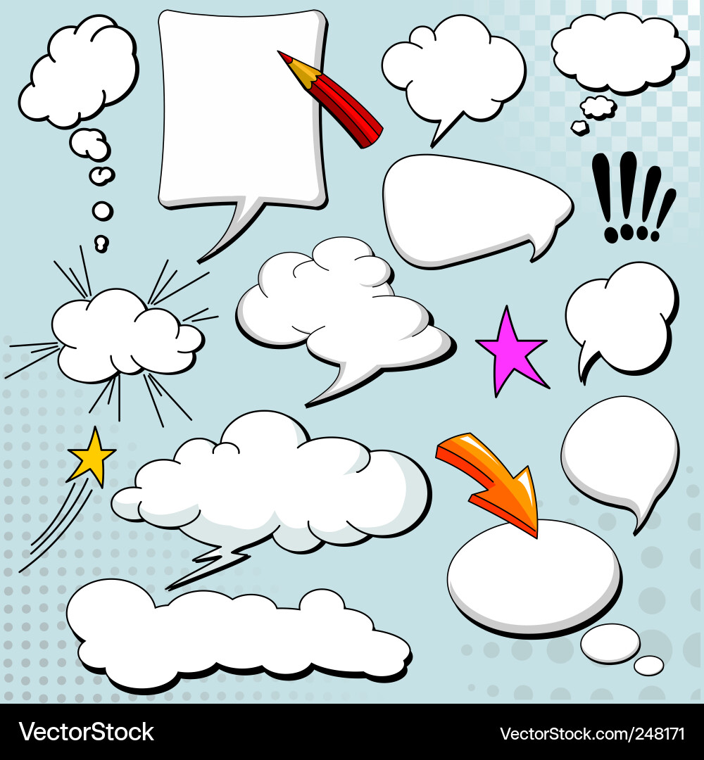 Speech Bubbles - Comic Style Vector Image