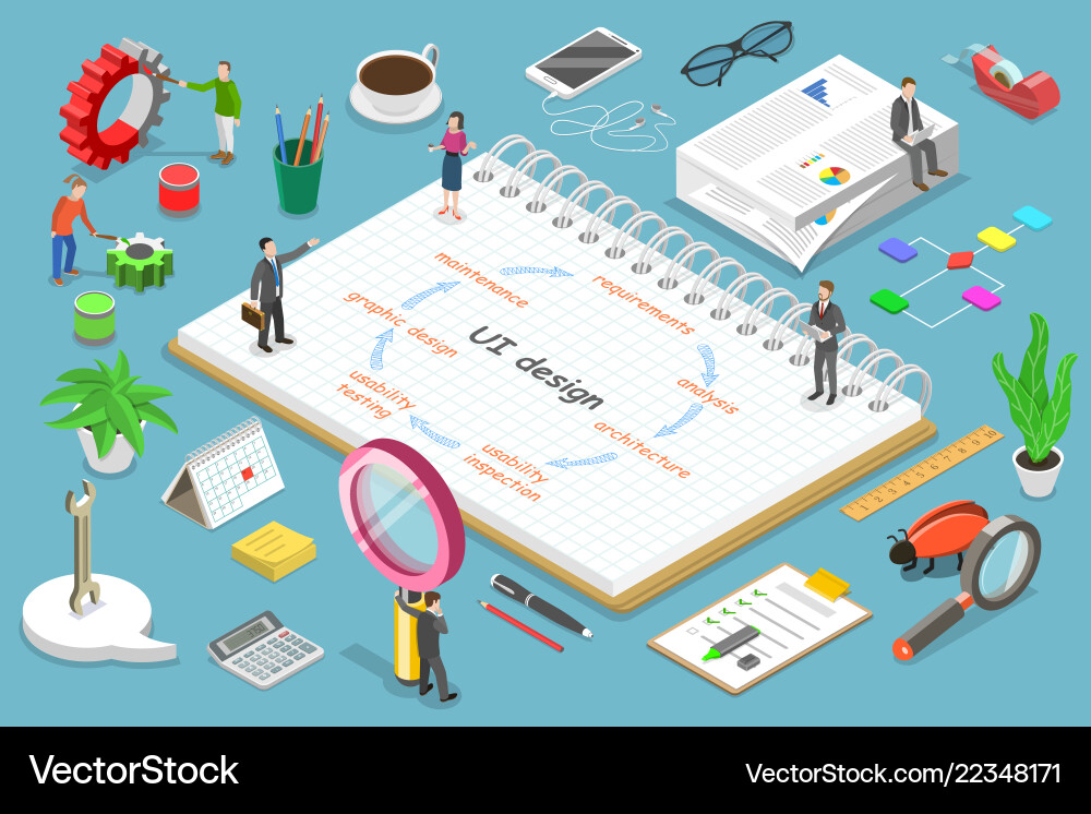 UI App Development Workflow vector image