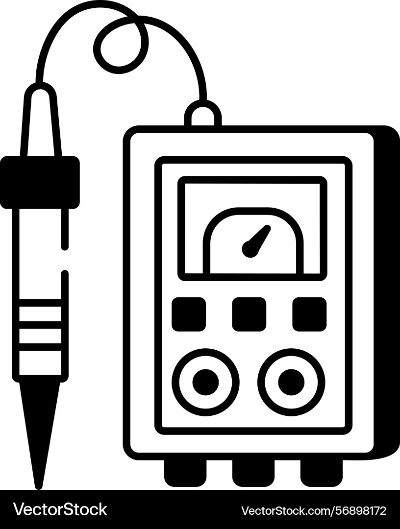 A sketchy style icon depicting vibration meter Vector Image