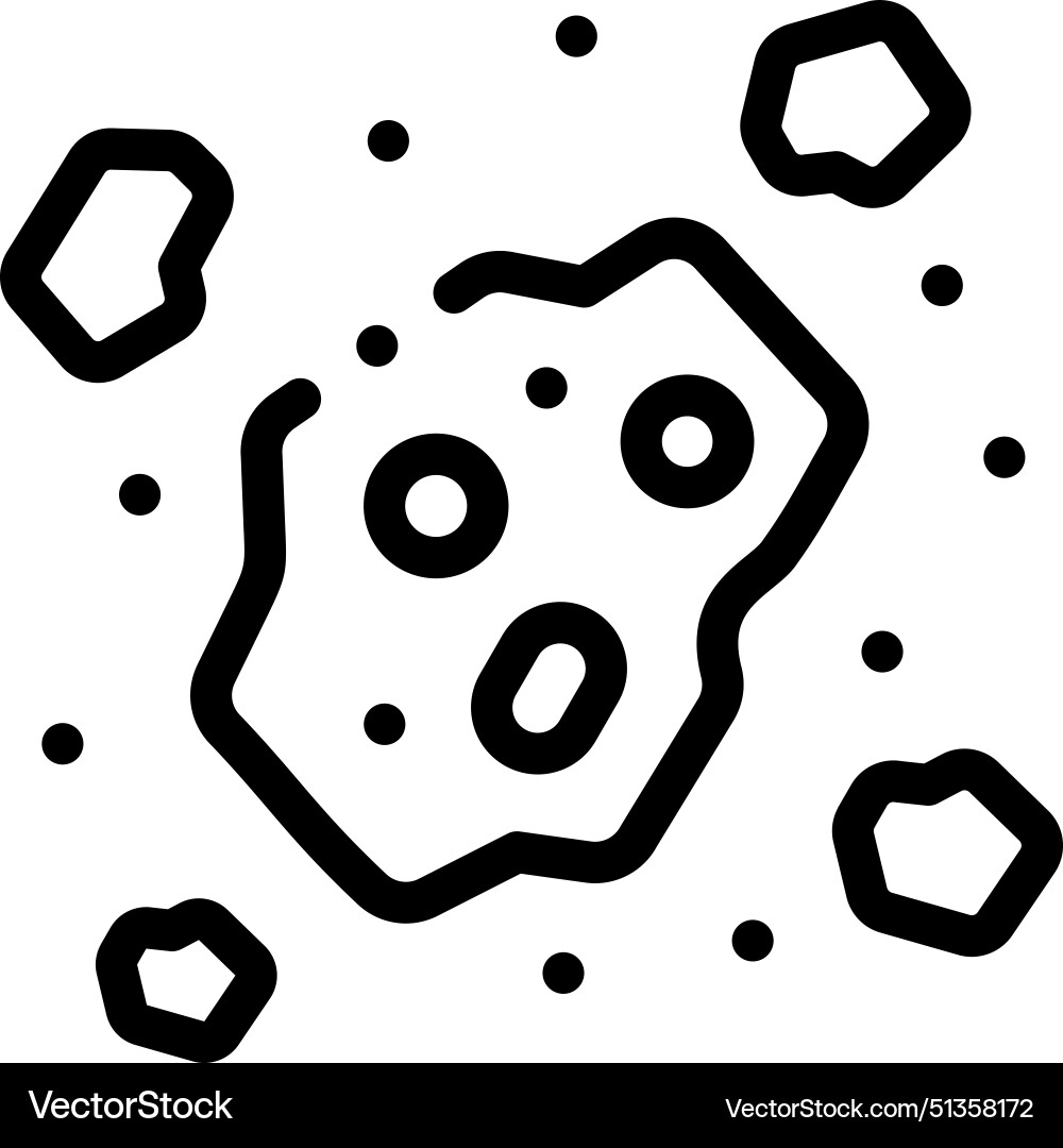 Asteroids icon thin linear style design isolated Asteroids icon thin linear style design isolated vector image
