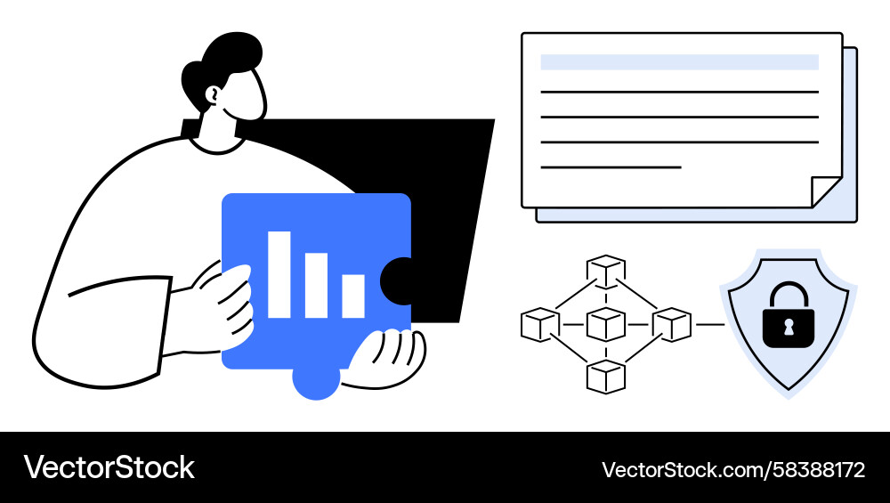 Blockchain Data Analysis & Security Vector Image