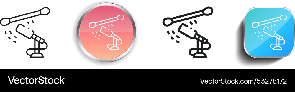 Cotton swabs icon thin linear regular and button vector image
