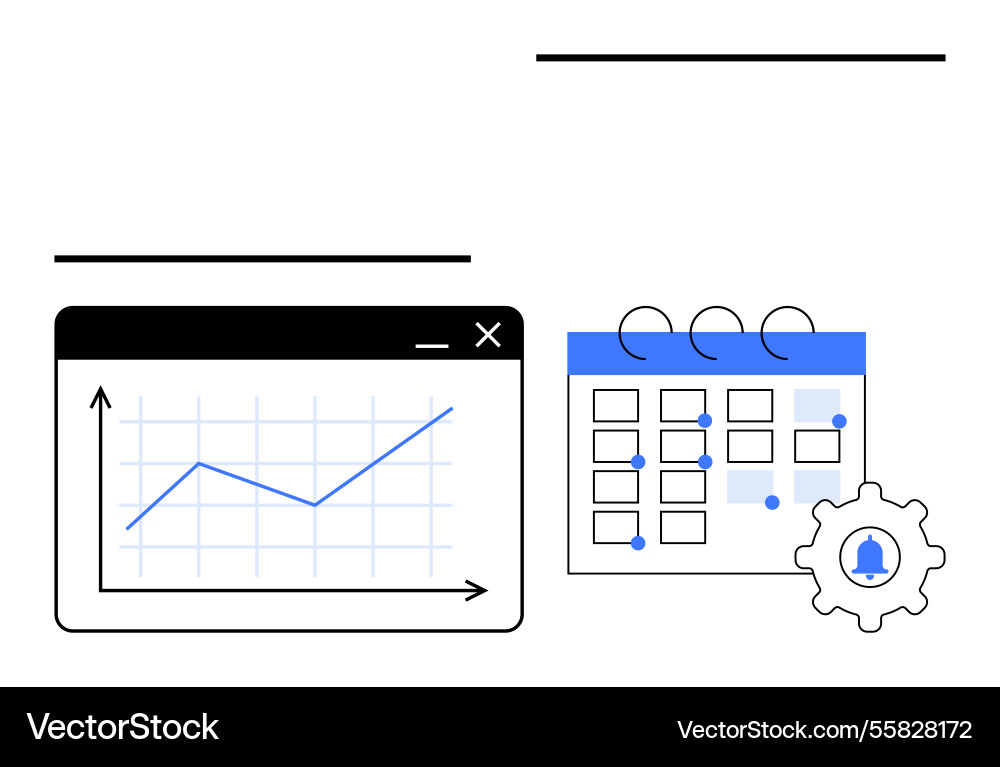 Data analytics with calendar planning Data analytics with calendar planning Vector Image