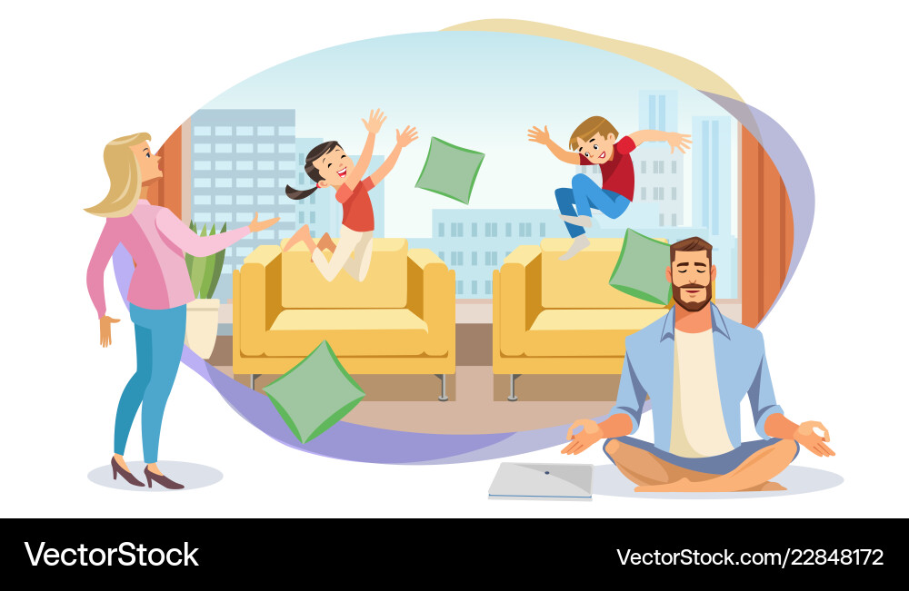 Family Relaxing Together Royalty Free Vector Image