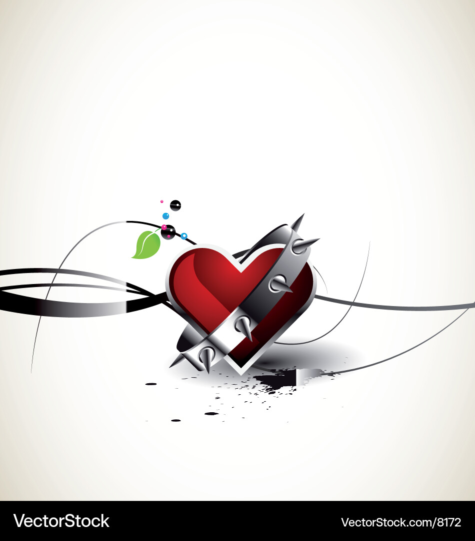 Heart Icon with Pattern vector image