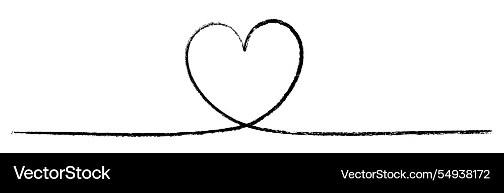 Minimalist heart with connecting line Minimalist heart with connecting line vector image