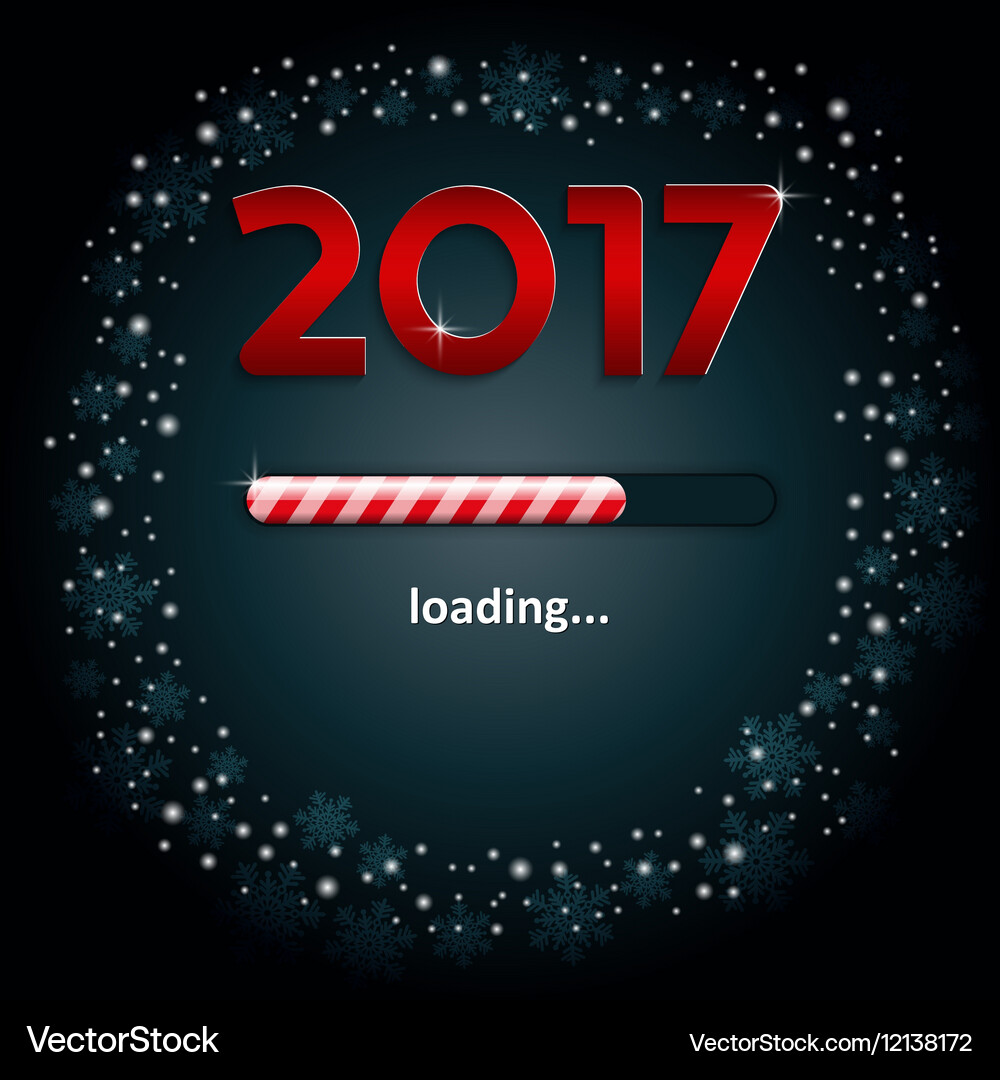 Numbers 2017 and a loading bar Vector Image