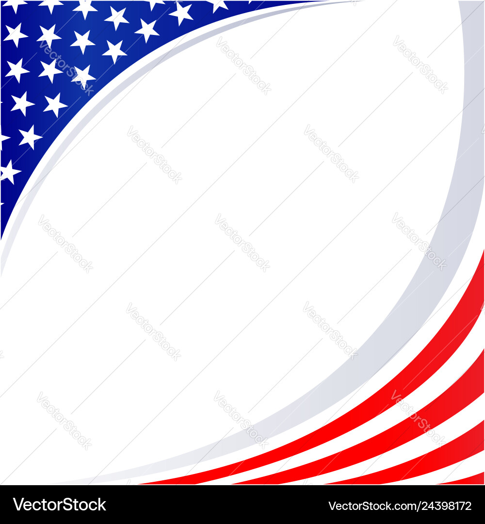 Patriotic American Flag Corner Frame vector image