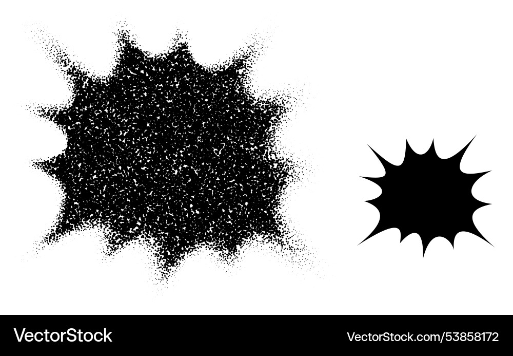 Starburst shape with stippling texture effect Starburst shape with stippling texture effect vector image