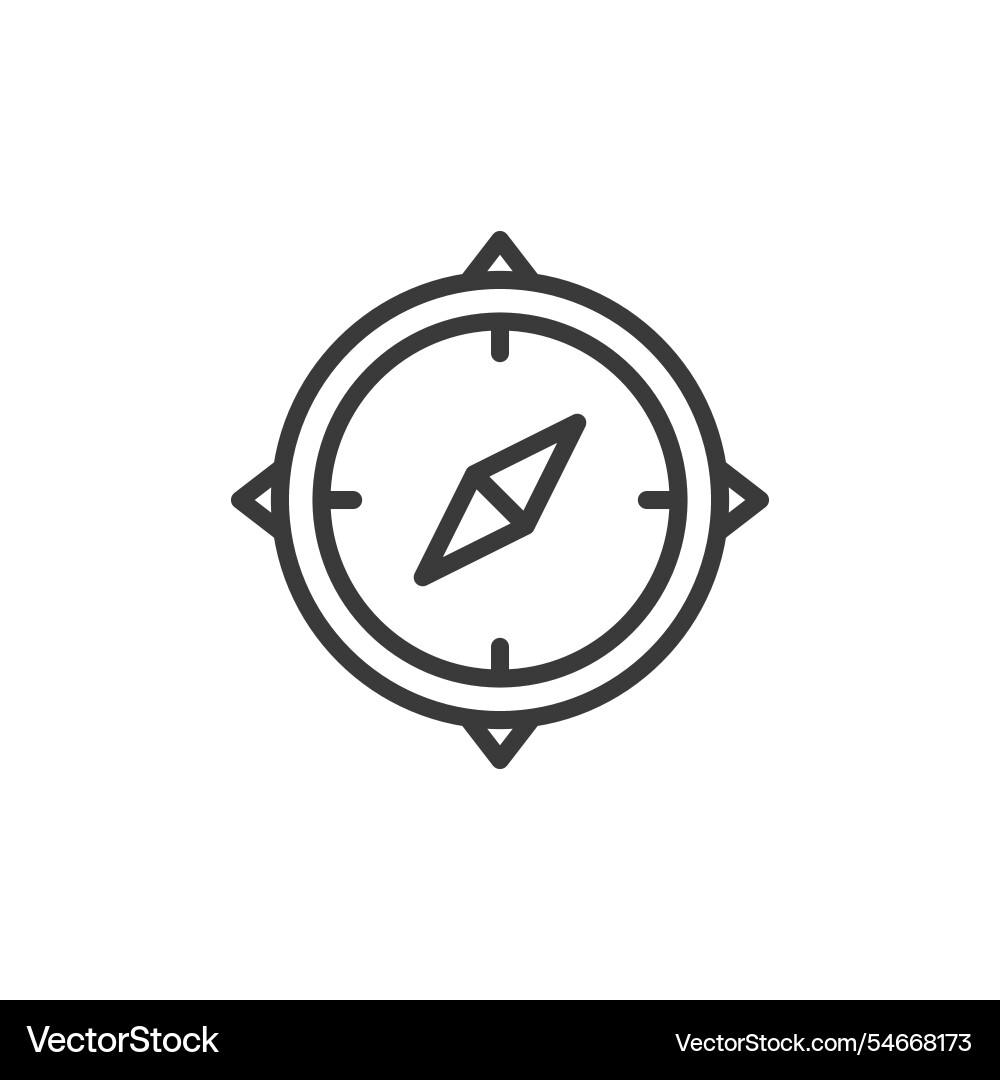Compass icon in line design navigation vector image
