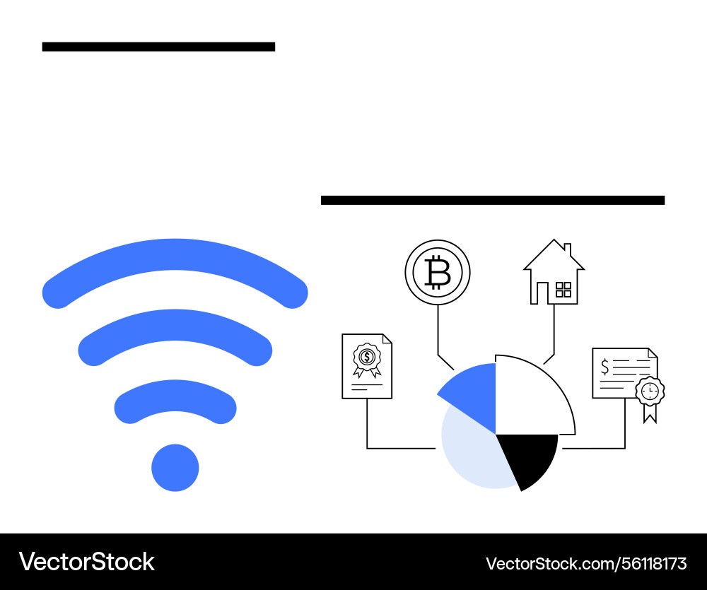Digital connectivity with blockchain applications Digital connectivity with blockchain applications vector image