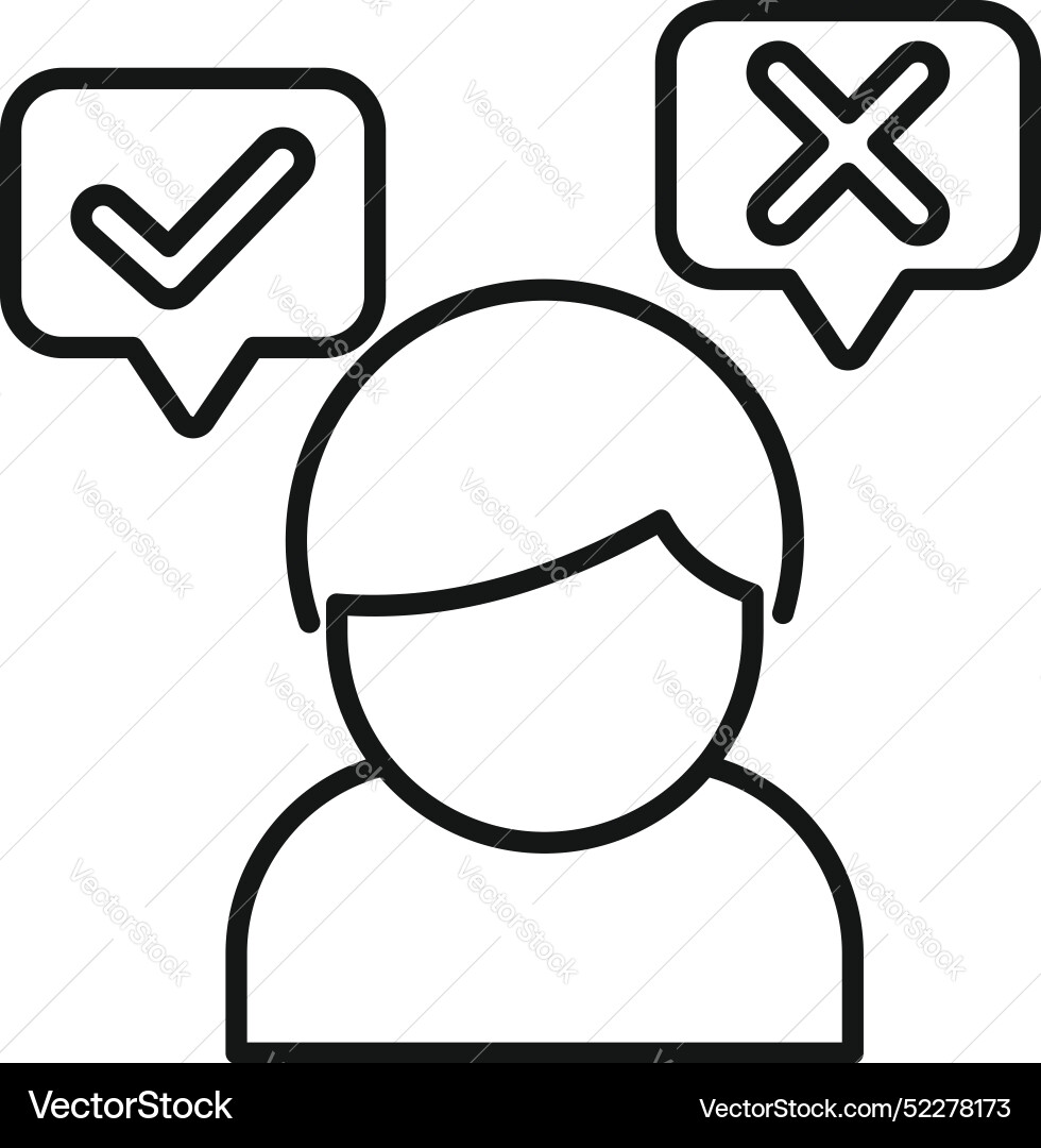 Man Making Decision Between Right And Wrong Choice