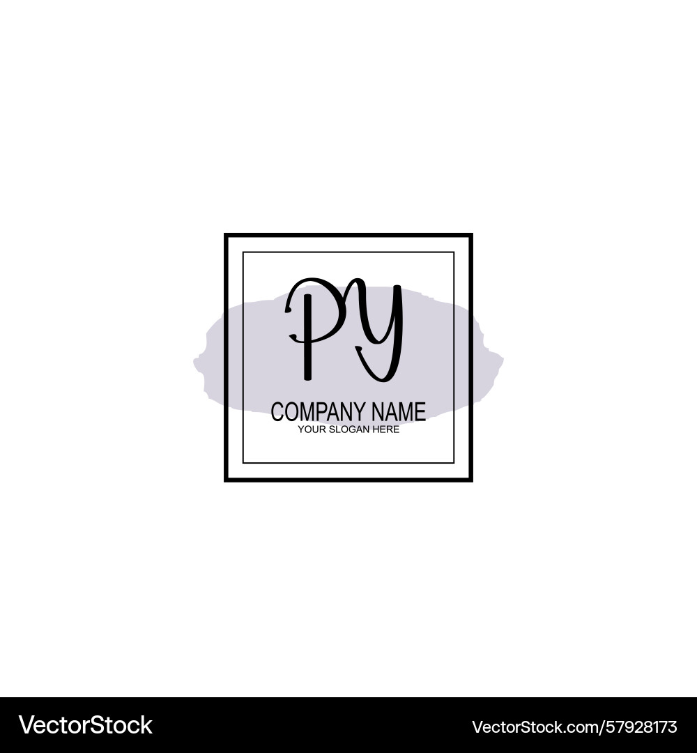 Minimalist handwritten py initial logo design Vector Image