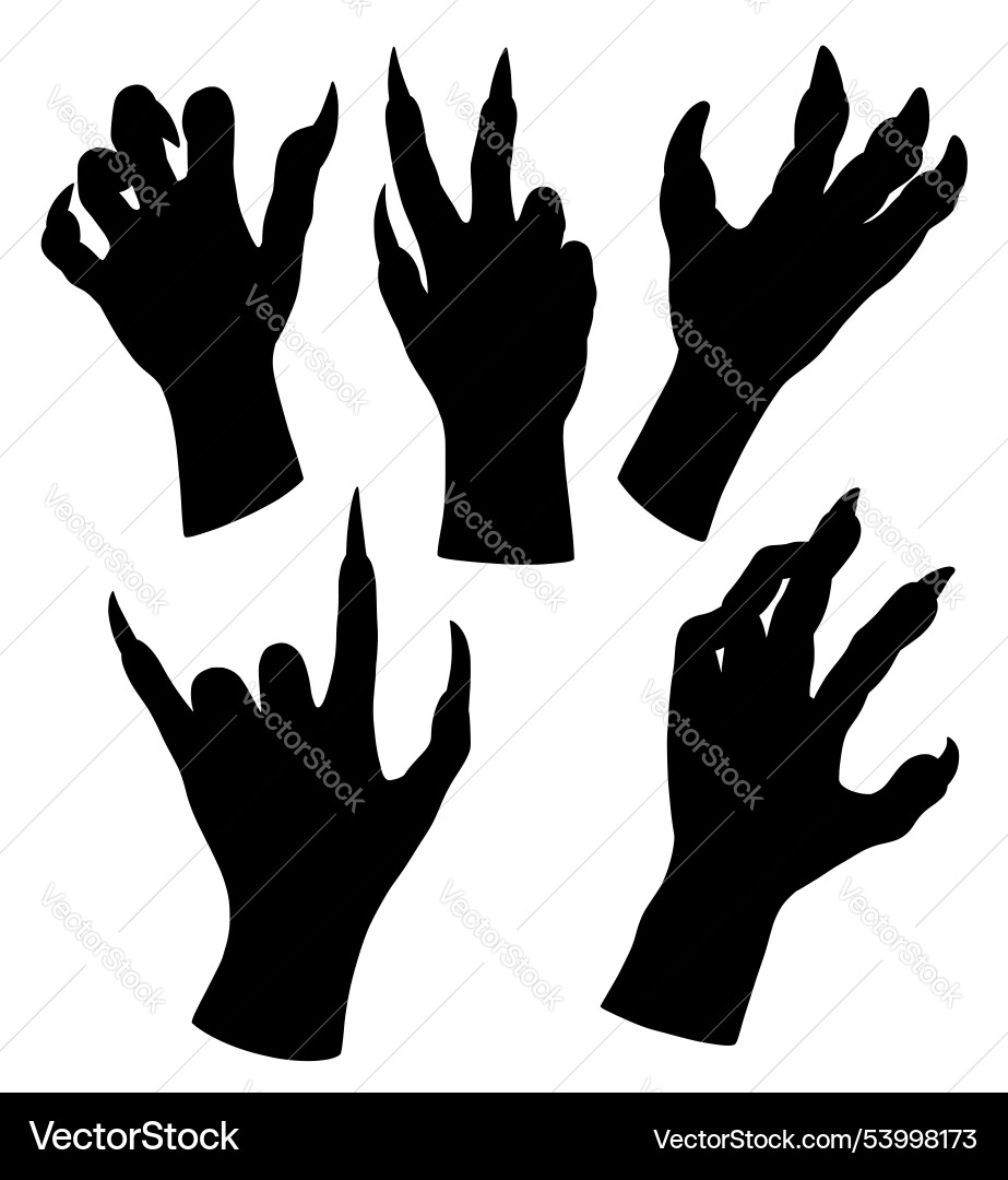 Monster Horror Handzeichen Logo oder Symbol Silhouette Monster Horror Handzeichen Logo oder Symbol Silhouette vektorbild
