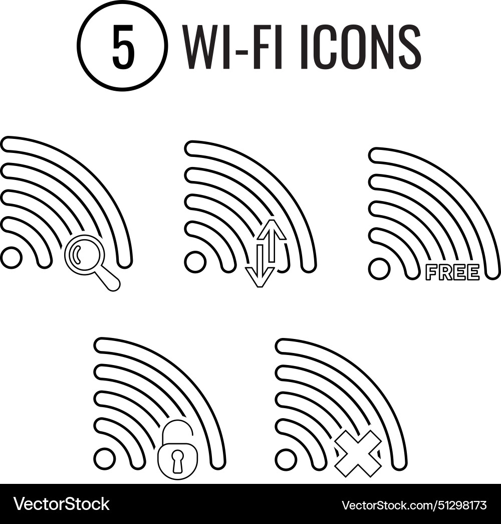 Set of wifi status icons Vector Image