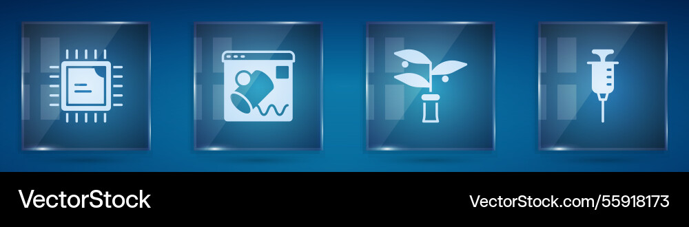 Set processor cpu data visualisation plant Set processor cpu data visualisation plant Vector Image
