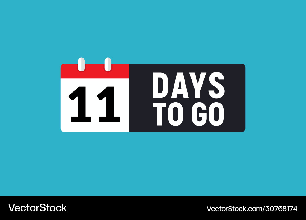 11 days to go last countdown icon eleven 11 days to go last countdown icon eleven vector image