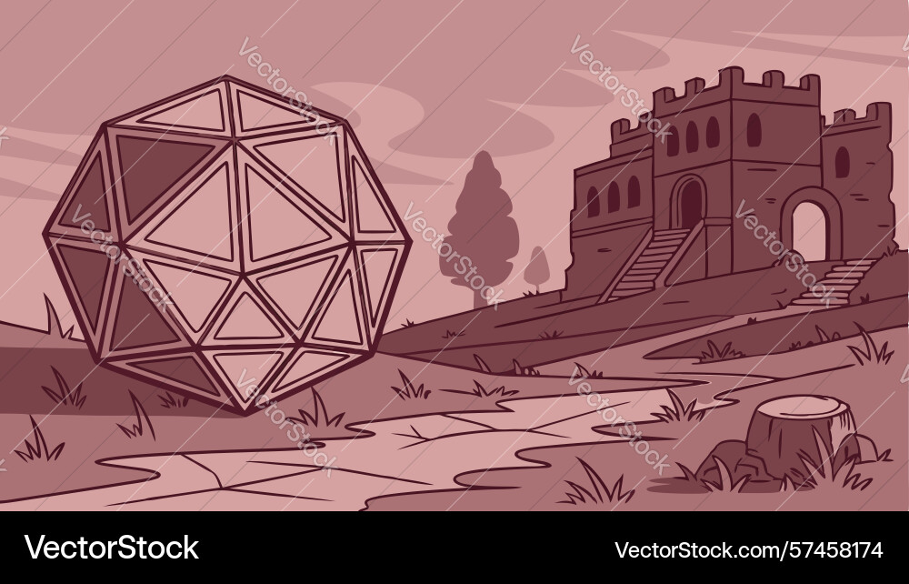 Abstract geometric dodecahedron structure design vector image