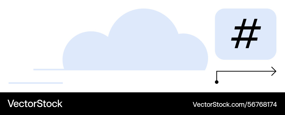 Cloud with a metadata tag symbol and arrow Cloud with a metadata tag symbol and arrow vector image