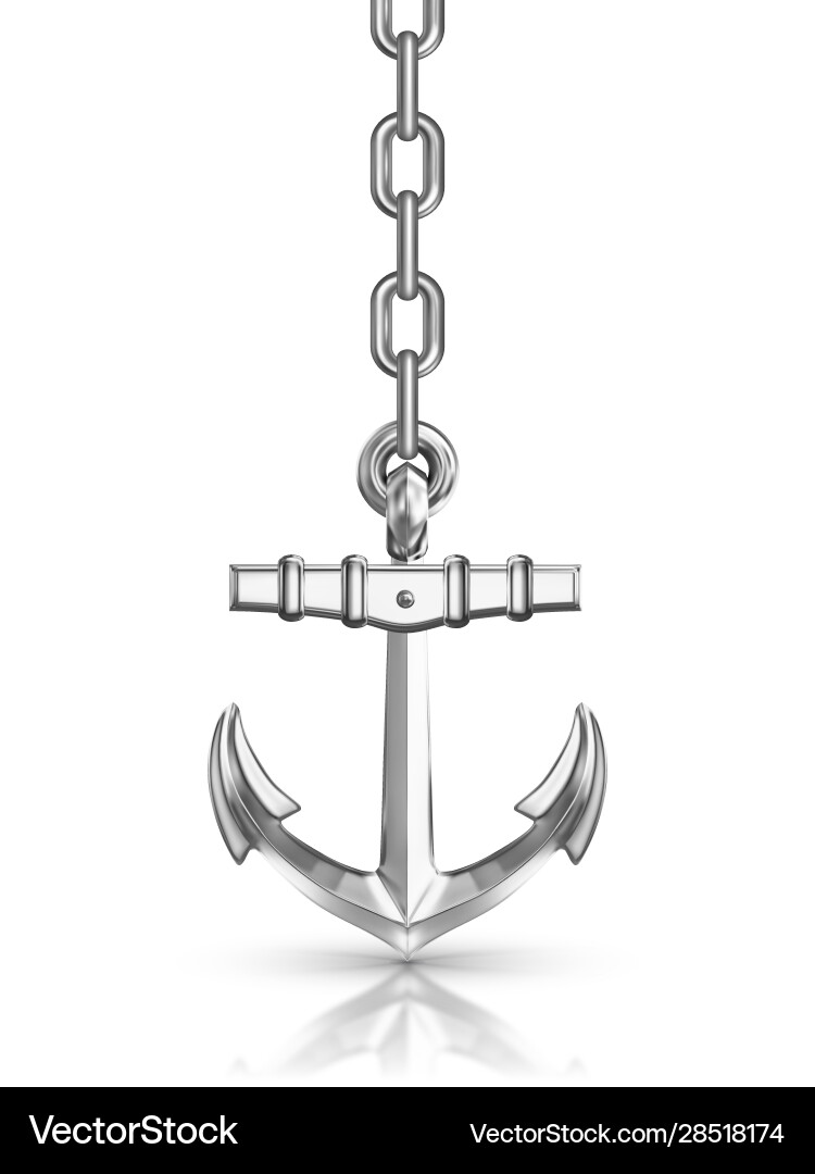 Isolated Anchor with Chain Vector Image