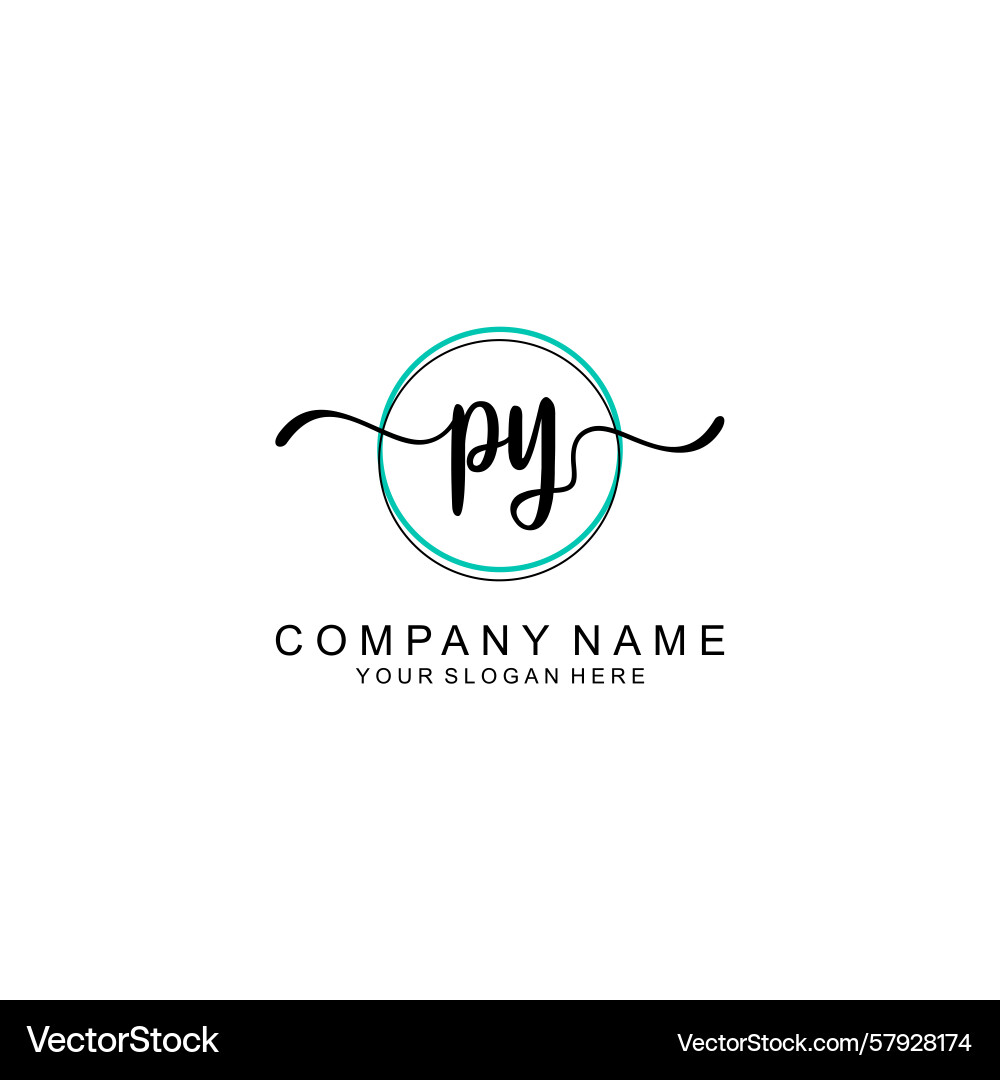 Minimalist handwritten py initial logo design Minimalist handwritten py initial logo design Vector Image