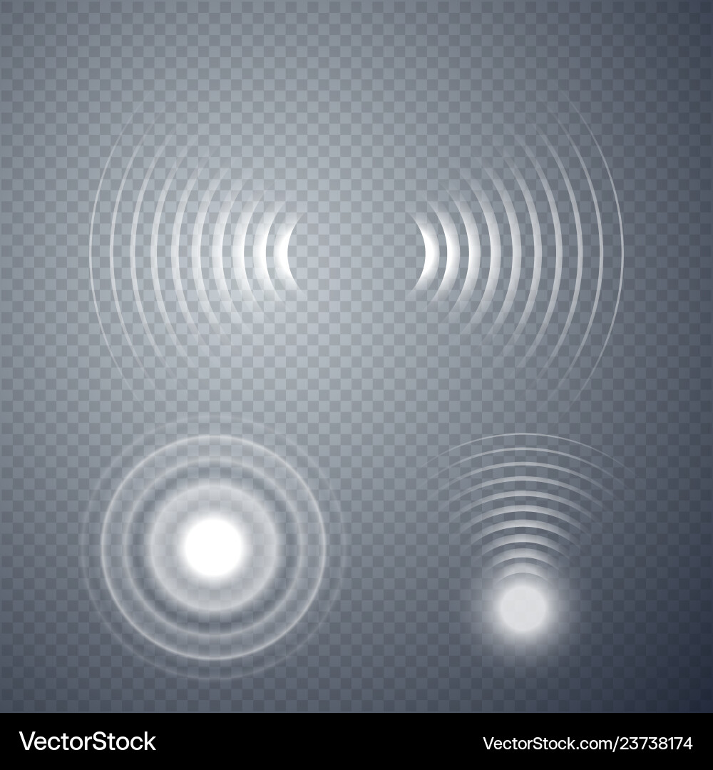 Sonar Wave Set - Glowing Sound Visualization Vector Image