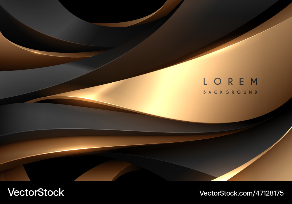 Abstract black and gold geometric shapes vector image