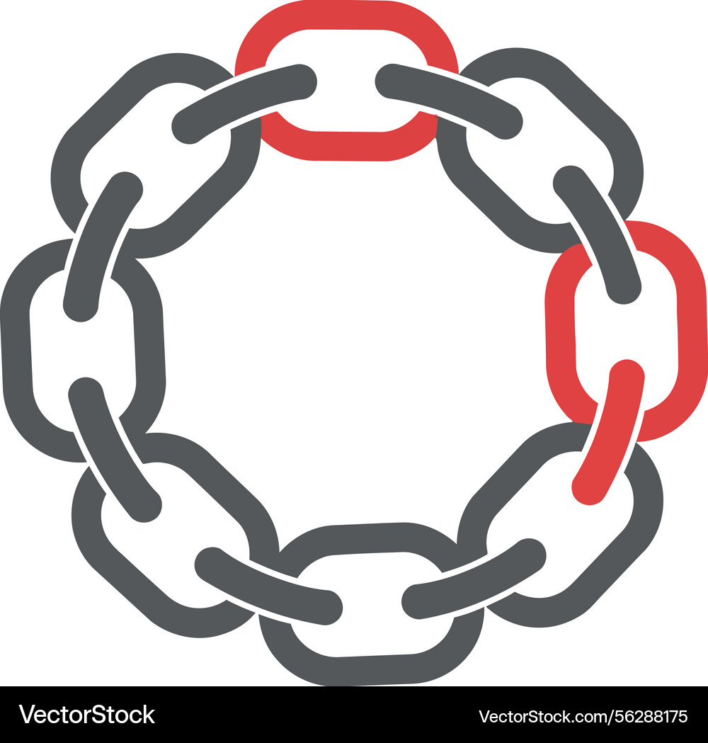 Circular chain with alternating red and gray Vector Image