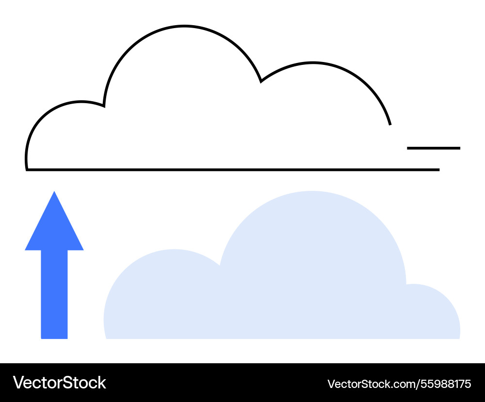 Cloud upload concept with arrow indicating data Vector Image