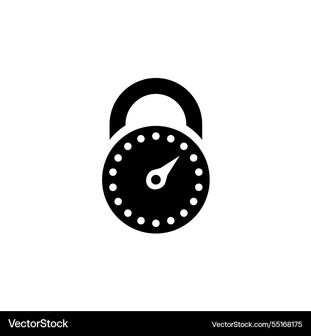 Combination lock password padlock solid flat icon Combination lock password padlock solid flat icon vector image