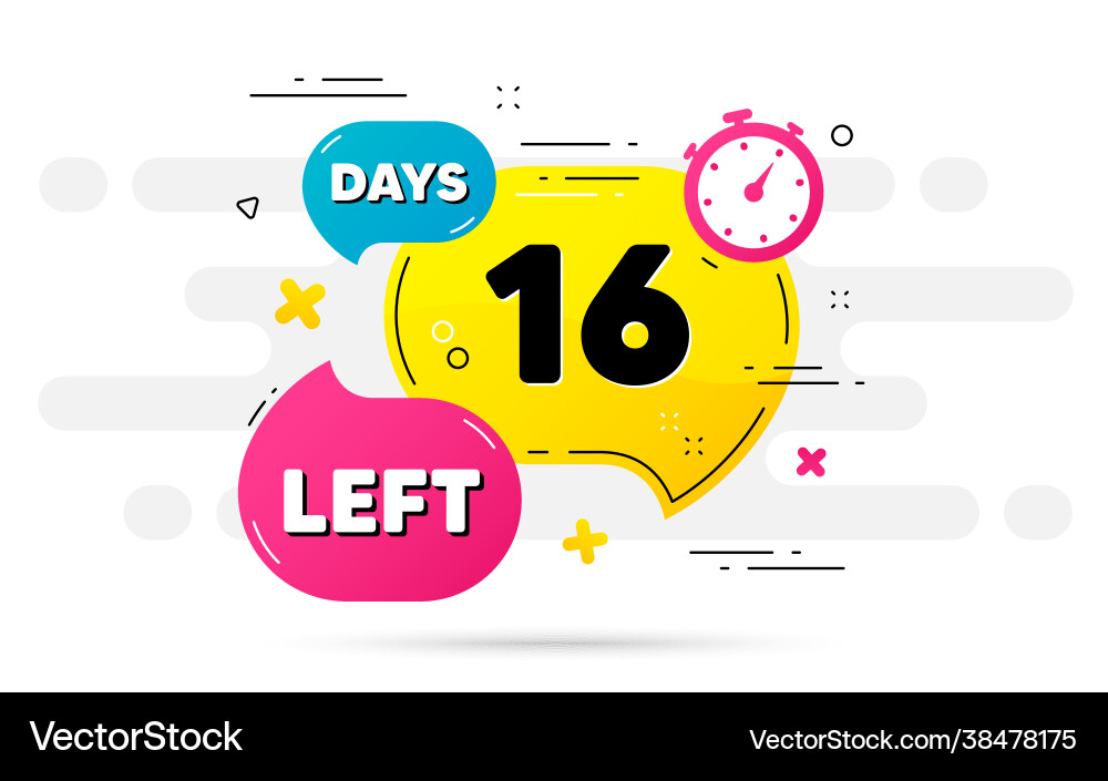 Countdown Timer - 16 Days Left vector image